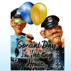 K2 spice paper spray on big house birthday card